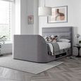 Kirkley Ottoman Storage TV Bed - Marbella Grey Fabric - Sizes Available