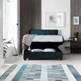 Walkworth Ottoman Storage Bed - Deep Ocean Blue Fabric - Sizes Available