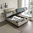 Accent Ottoman Storage Bed - Oatmeal Fabric - Sizes Available