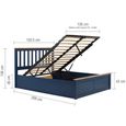 Phoenix Ottoman Storage Bed - 4ft 6in Double - Navy Blue