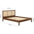 Croxley Bed - Walnut and Rattan - Sizes Available