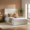 Maisey Ottoman Storage Bed - White Boucle Fabric - Sizes Available