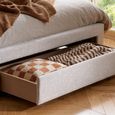 Arabella Bed - Grey Velvet Fabric - Sizes Available
