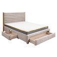 Arabella Bed - Grey Velvet Fabric - Sizes Available