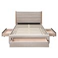 Arabella Bed - Grey Velvet Fabric - Sizes Available