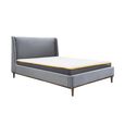 Lincoln Bed - Grey Velvet Fabric - Sizes Available