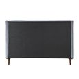 Lincoln Bed - Grey Velvet Fabric - Sizes Available