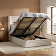 Maisey Ottoman Storage Bed - White Boucle Fabric - Sizes Available