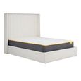 Maisey Ottoman Storage Bed - White Linen Fabric - Sizes Available