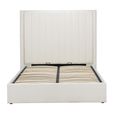Maisey Ottoman Storage Bed - White Linen Fabric - Sizes Available