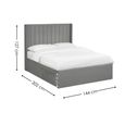 Leila Bed - Steel Grey Fabric - Sizes Available