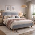 Albany Bed - Light Grey Fabric - Sizes Available