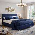 Brooklyn Bed - Blue Fabric - Sizes Available