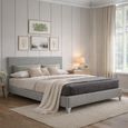 Brooklyn Bed - Light Grey Fabric - Sizes Available