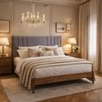 Cheslyn Bed - Dark Grey Fabric - Sizes Available