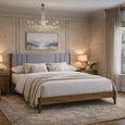 Cheslyn Bed - Light Grey Fabric - Sizes Available