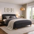 Geneva Bed - Dark Grey Fabric - Sizes Available