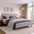 Geneva Bed - Light Grey Fabric - Sizes Available