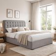 Hamilton Bed - Light Grey Fabric - 5ft King Size