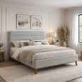 Mayfair Bed - Light Grey Fabric - Sizes Available