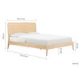 Casera Bed - Natural Rattan and American Oak - Sizes Available