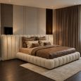 Cupidon Ottoman Storage Bed - 6ft Queen Size - Cream - Fabric