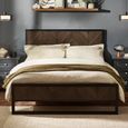 Harrison Herringbone Bed - Brown and Black - Wood and Metal - Size Available