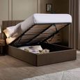 Aylen Ottoman Storage Bed - Chocolate Brown Velvet - Fabric - Sizes Available