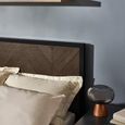 Harrison Herringbone Bed - Brown and Black - Wood and Metal - Size Available