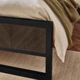 Harrison Herringbone Bed - Brown and Black - Wood and Metal - Size Available