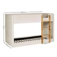 Teddy Bunk Bed - Cream and Natural - Fabric and Wood
