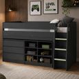 Vespa Midsleeper Storage Bed - Anthracite - Wood