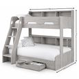 Orion Bunk Bed - 1 Drawer - Grey - Oak Effect
