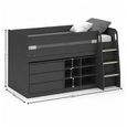 Vespa Midsleeper Storage Bed - Anthracite - Wood