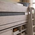 Vespa Midsleeper Storage Bed - Grey - Oak Effect