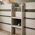 Celeste Midsleeper Storage Bed - Nordic White - Wood