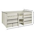 Celeste Midsleeper Storage Bed - Nordic White - Wood