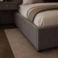 Sloan Bed - with Built-In Side Table - Grey Velvet - Fabric - Sizes Available