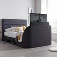 Appleton Ottoman Storage TV Bed - Grey Fabric - Sizes Available