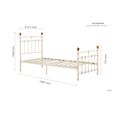 Atlas Bed Frame - Cream Metal - Sizes Available