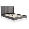 Avery Athena Grey Velvet Fabric Bed - Sizes Available