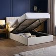 Aylen Ottoman Storage Bed - Oatmeal Linen Fabric - Sizes Available