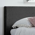 Berlin Bed - Black Crushed Velvet Fabric - Sizes Available