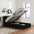 Berlin Ottoman Storage Bed - Black Leather - Sizes Available