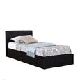 Berlin Ottoman Storage Bed - Black Leather - Sizes Available