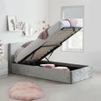 Berlin Ottoman Storage Bed - Steel Crushed Velvet Fabric - Sizes Available
