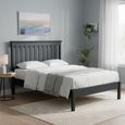 Bordeaux Slatted Bed - Charcoal - Sizes Available