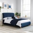 Brompton Bed - Midnight Blue Fabric - Sizes Available