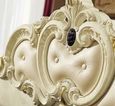 Barocco Bed - 6ft Queen Size - Ivory - Leather