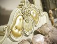 Leonardo Bed - Upholstered - Ivory Gloss and Gold - Sizes Available